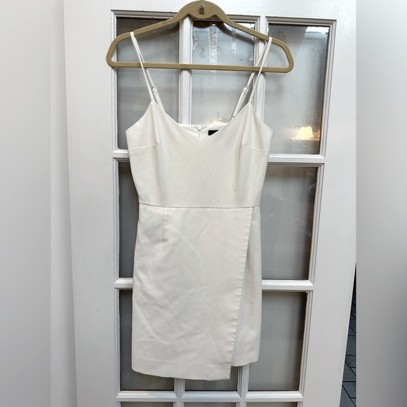 French Connection Whisper Minidress Off White Mini Dress Size 4 Small - Picture 10 of 14